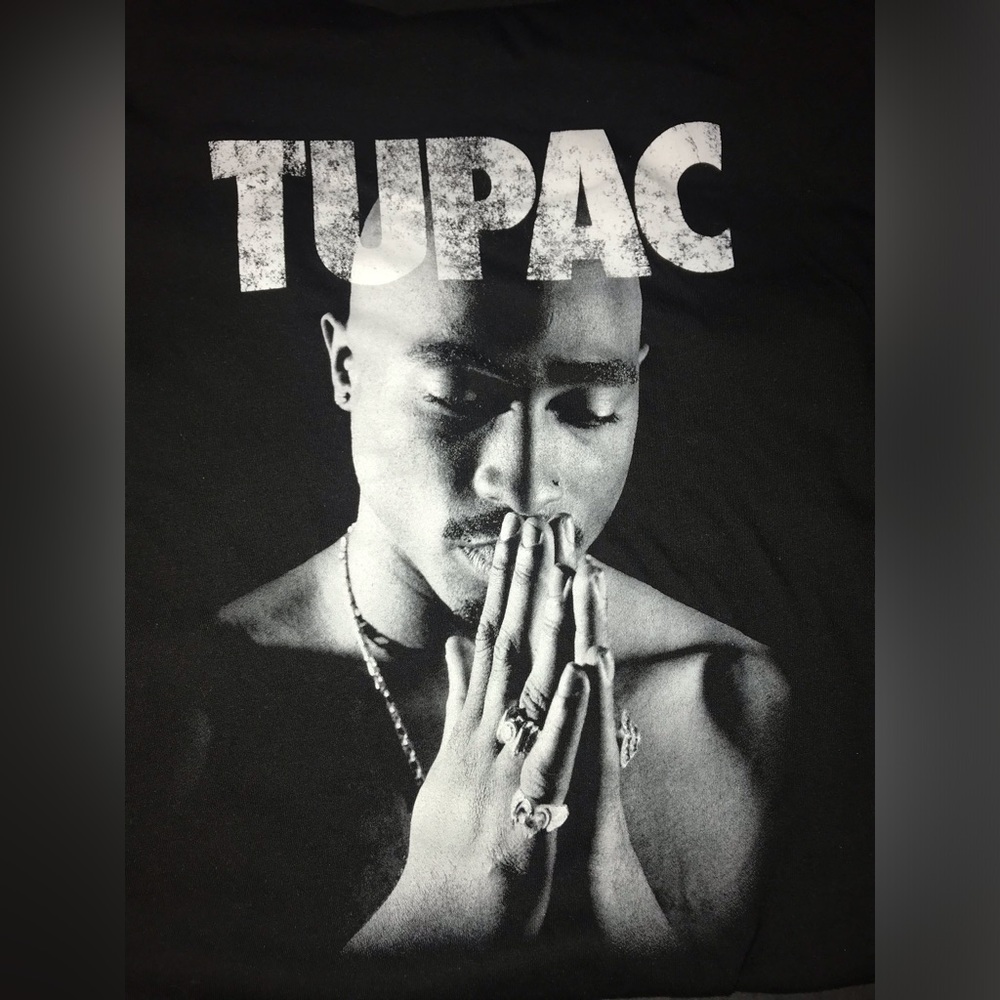Tupac Prayer T Shirt Black Medium 2Pac Rapper Hip Hop Rap Icon Official